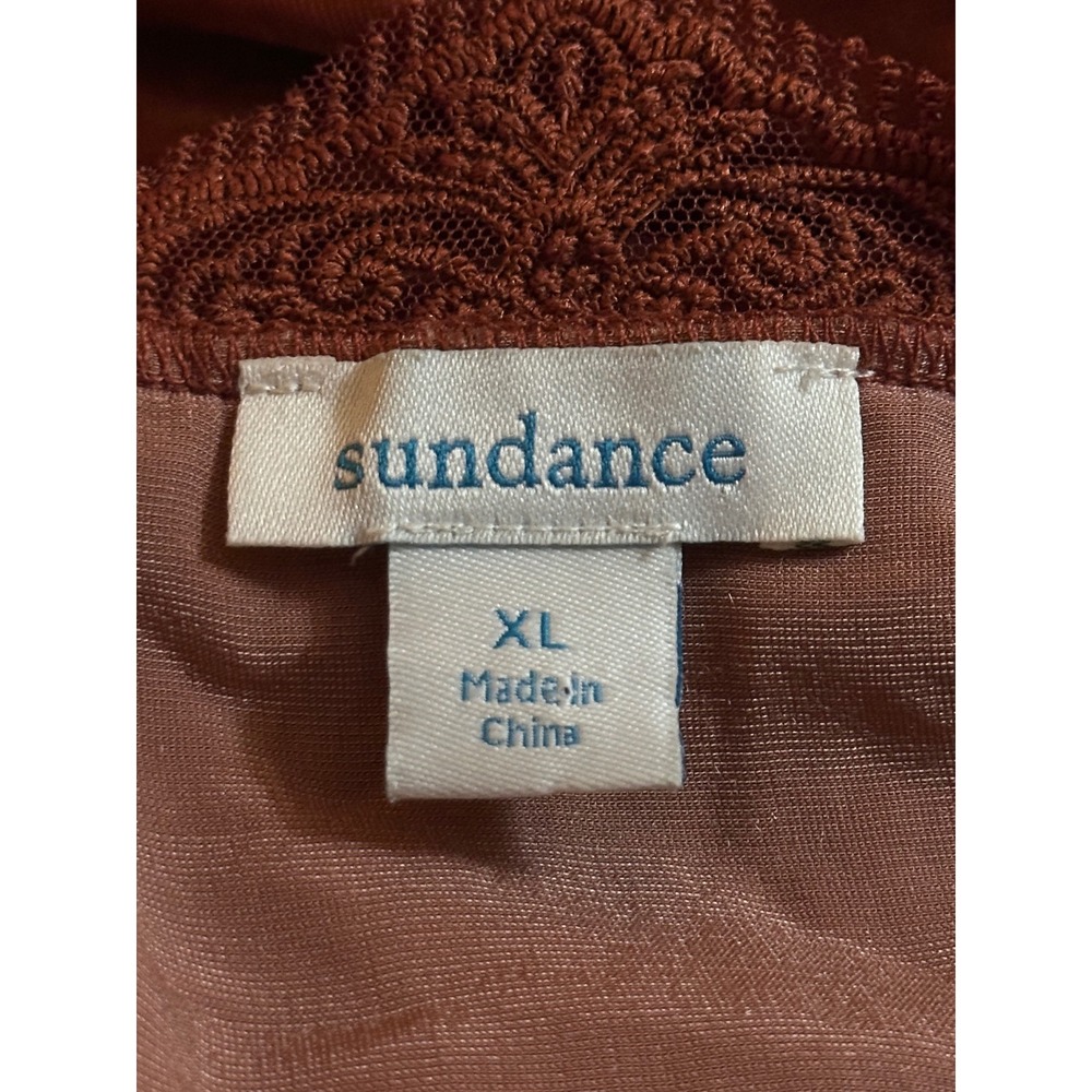 Sundance Hadley Velvet Silk Blend Lace Trim Camisole Top Rust Orange XL Boho - Picture 7 of 8